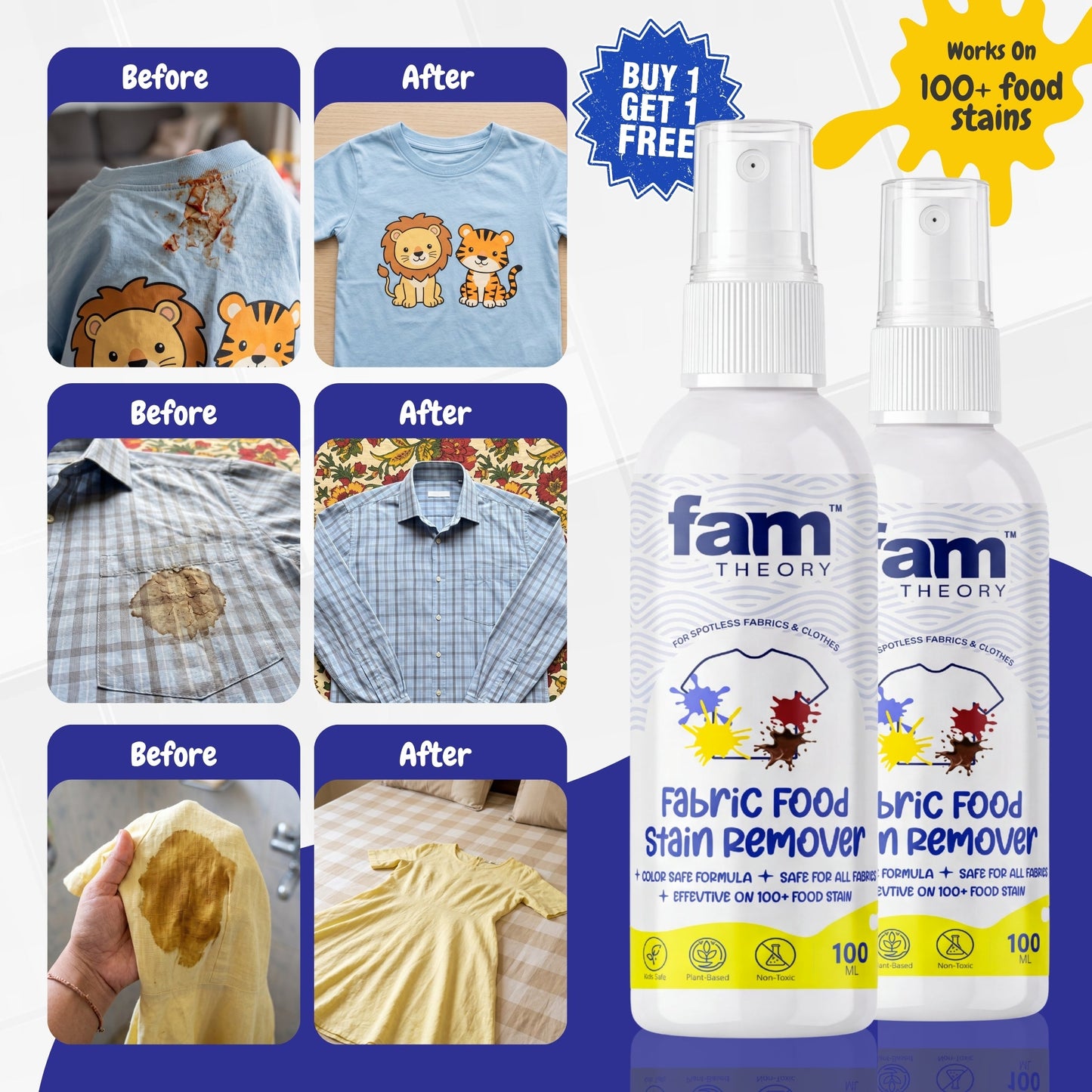 Xpert Instant Fabric Food Stain Remover 100ML - BYE BYE TOUGH FOOD STAINS ✨