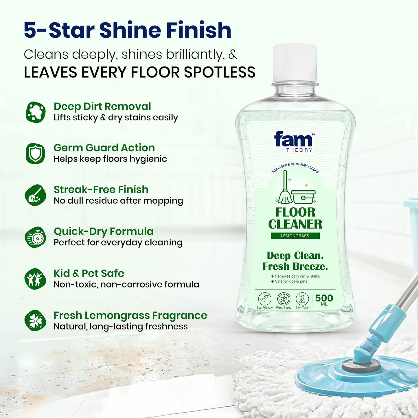 FamTheory All-In-One Natural Disinfectant Floor & Surface Cleaner 500ml✨