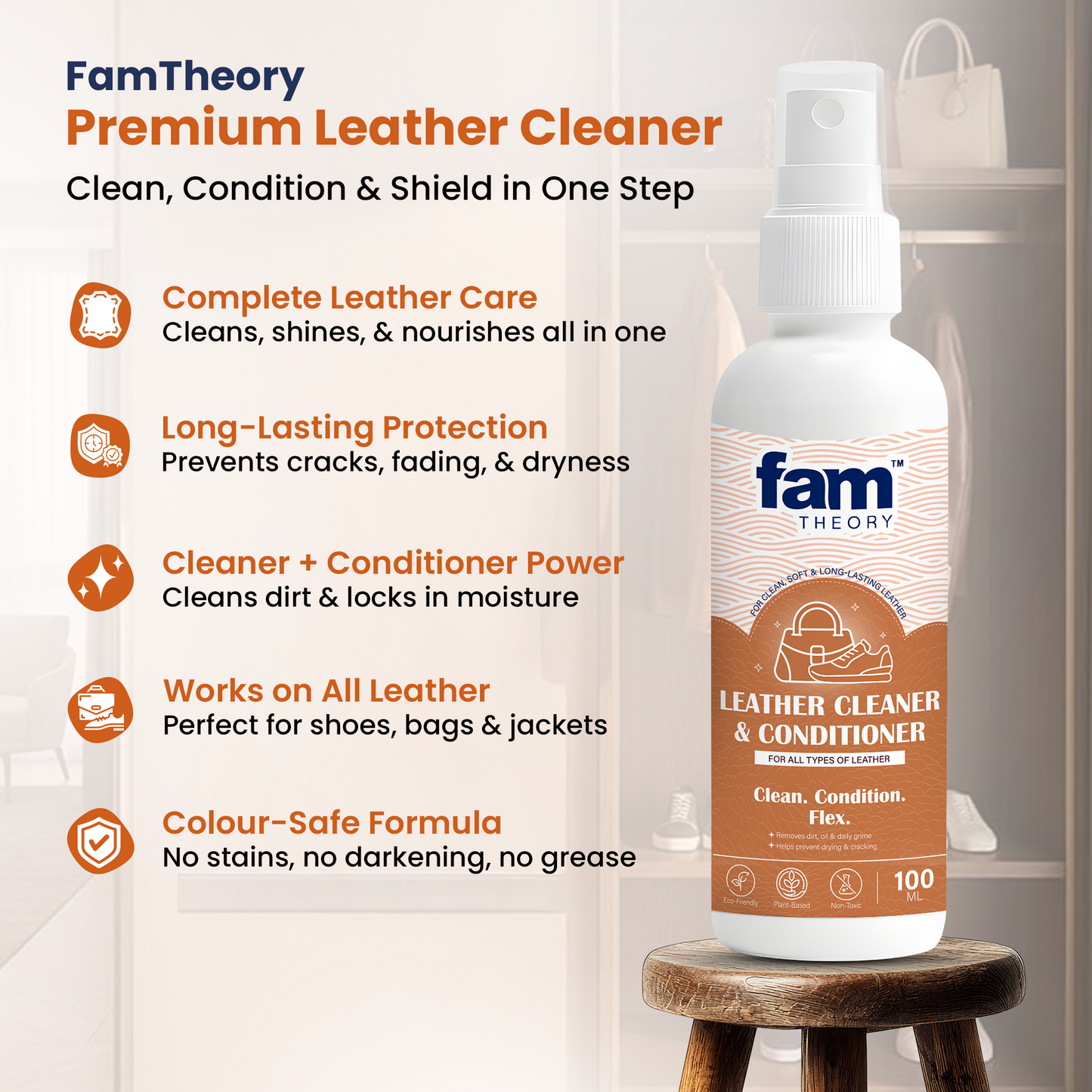 Famtheory Expert Pro Care Leather Cleaner & Conditioner 100ML✨