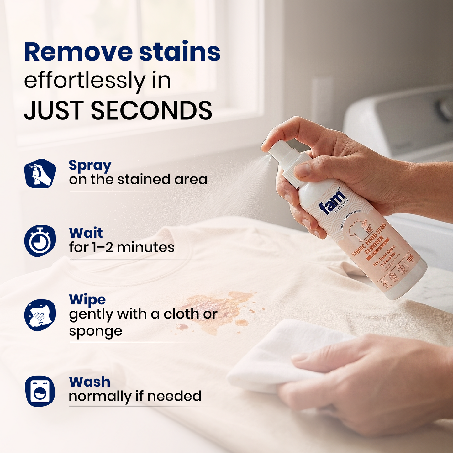 Natural Fabric Food Stain Remover - 100ml